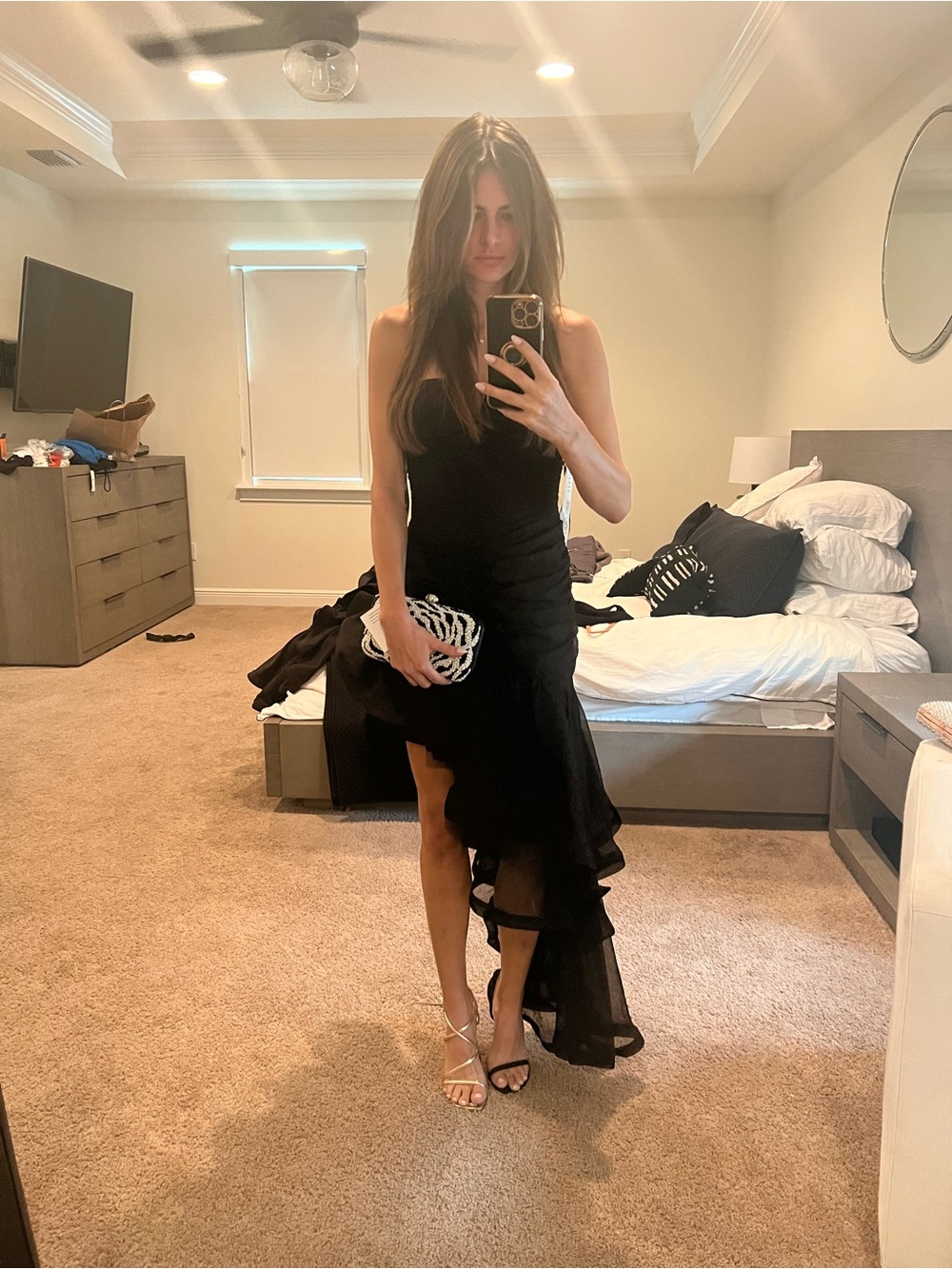 Elliatt Black Asymmetrical Ruffled Strapless Gown - Picture 5 of 5